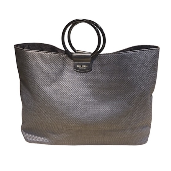 kate spade Handbags - Kate Spade Black Raffia Tote